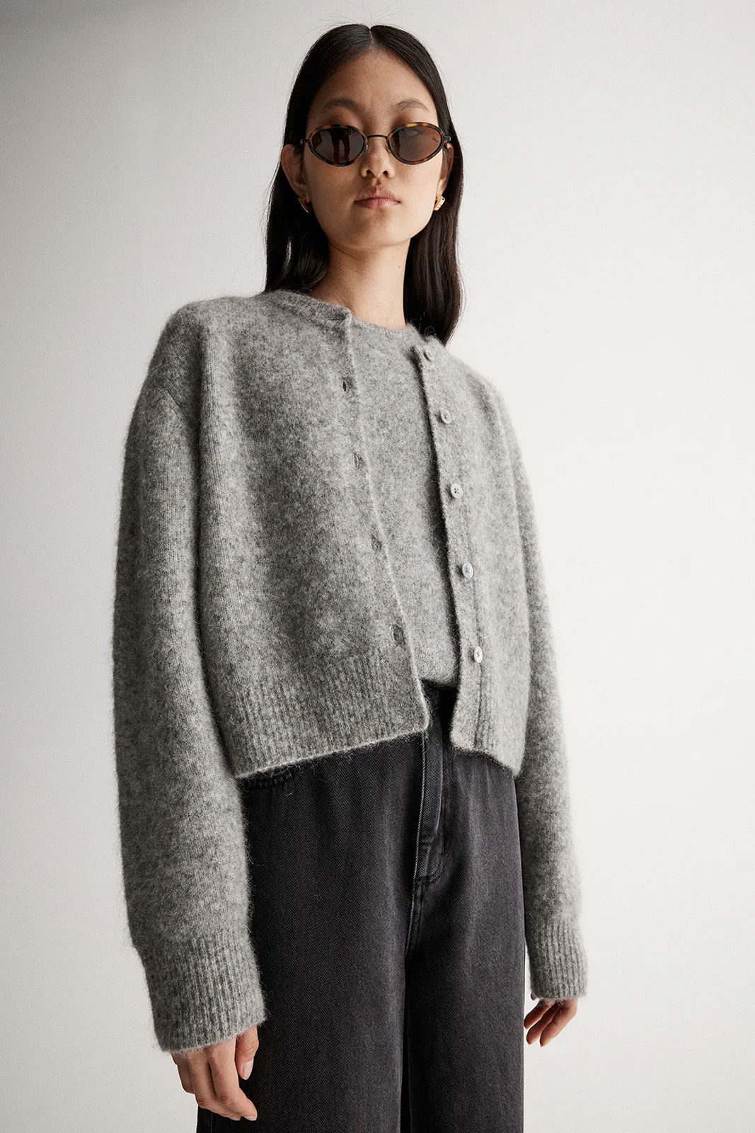 Abigail Knit Cardigan Grey Marle