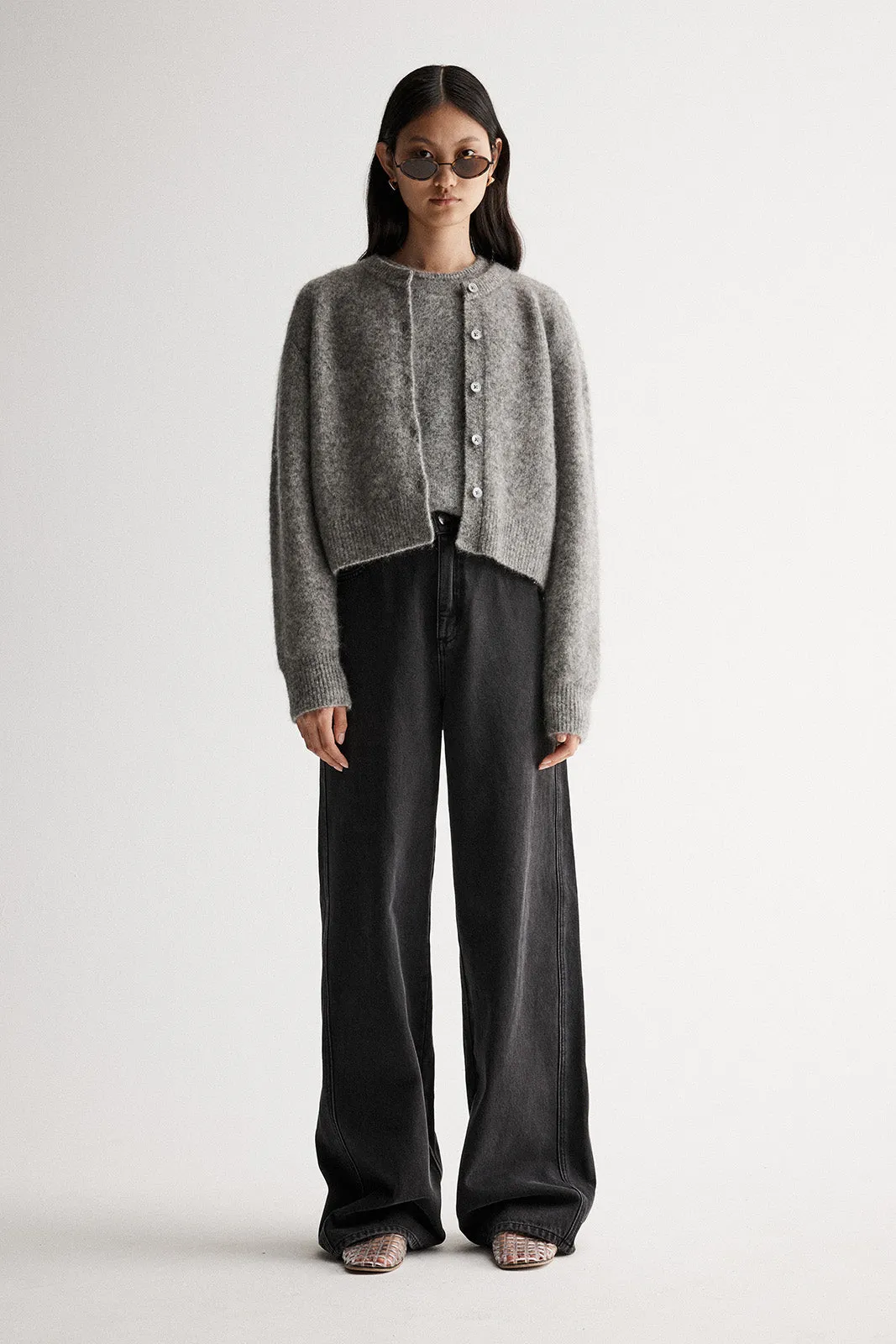 Abigail Knit Cardigan Grey Marle