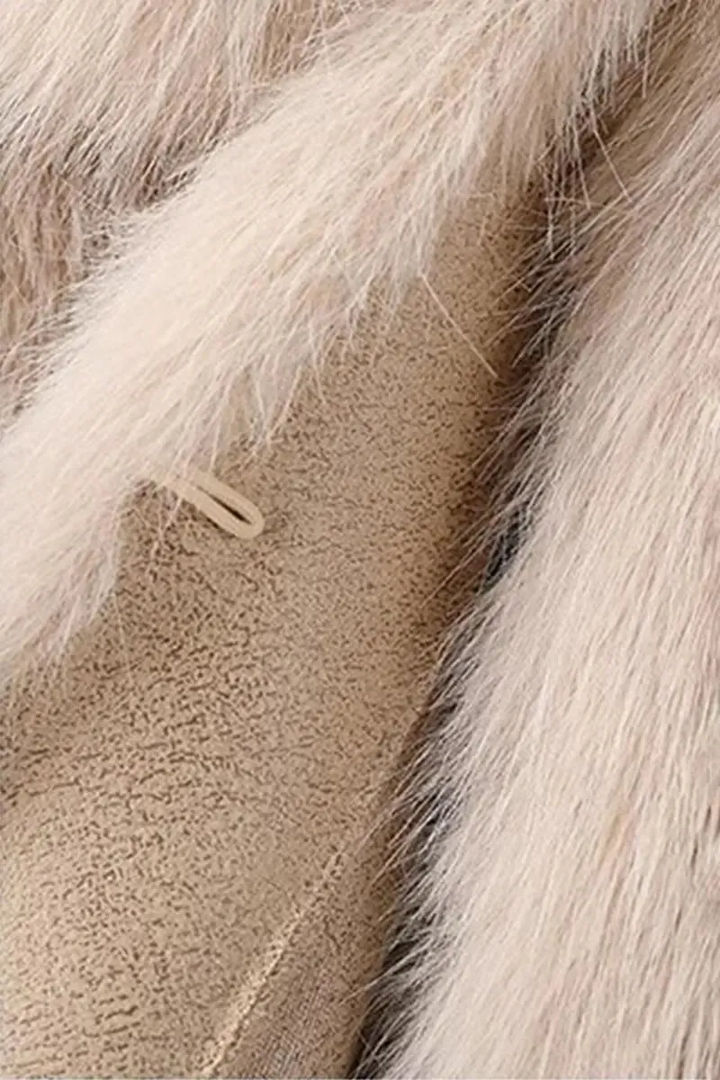 Cozy Faux Fox Fur Coat with Stand Collar