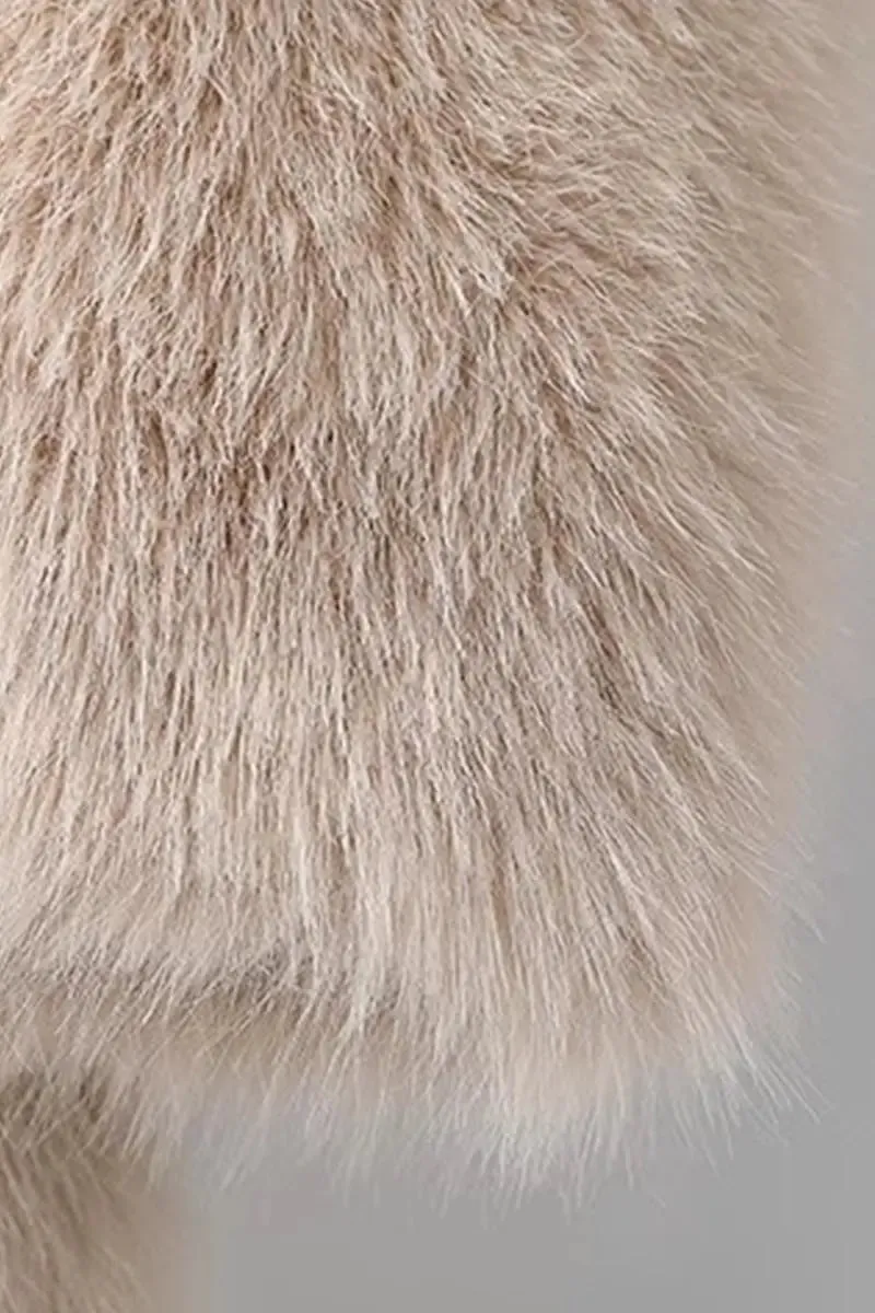 Cozy Faux Fox Fur Coat with Stand Collar