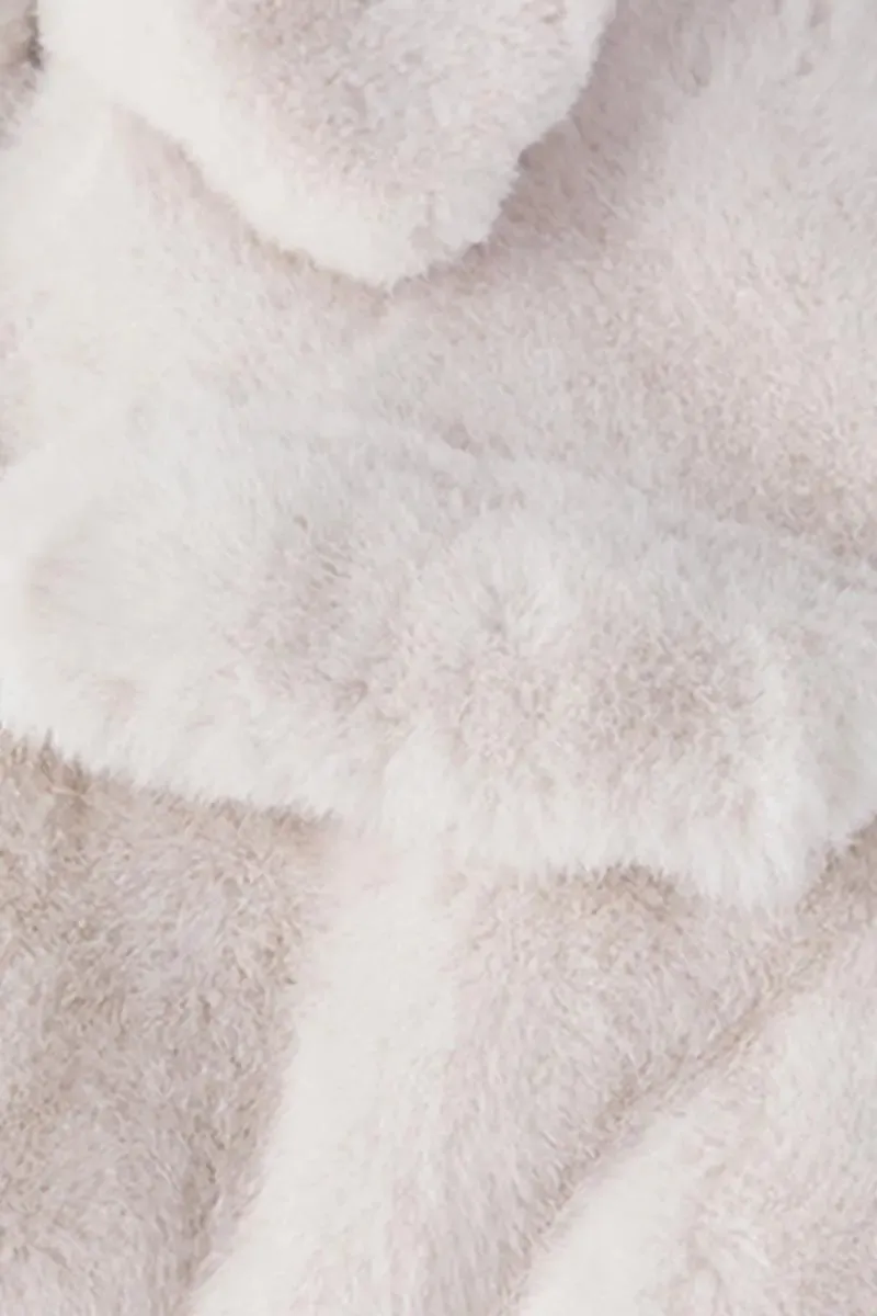 Cropped Faux Fur Bomber Jacket