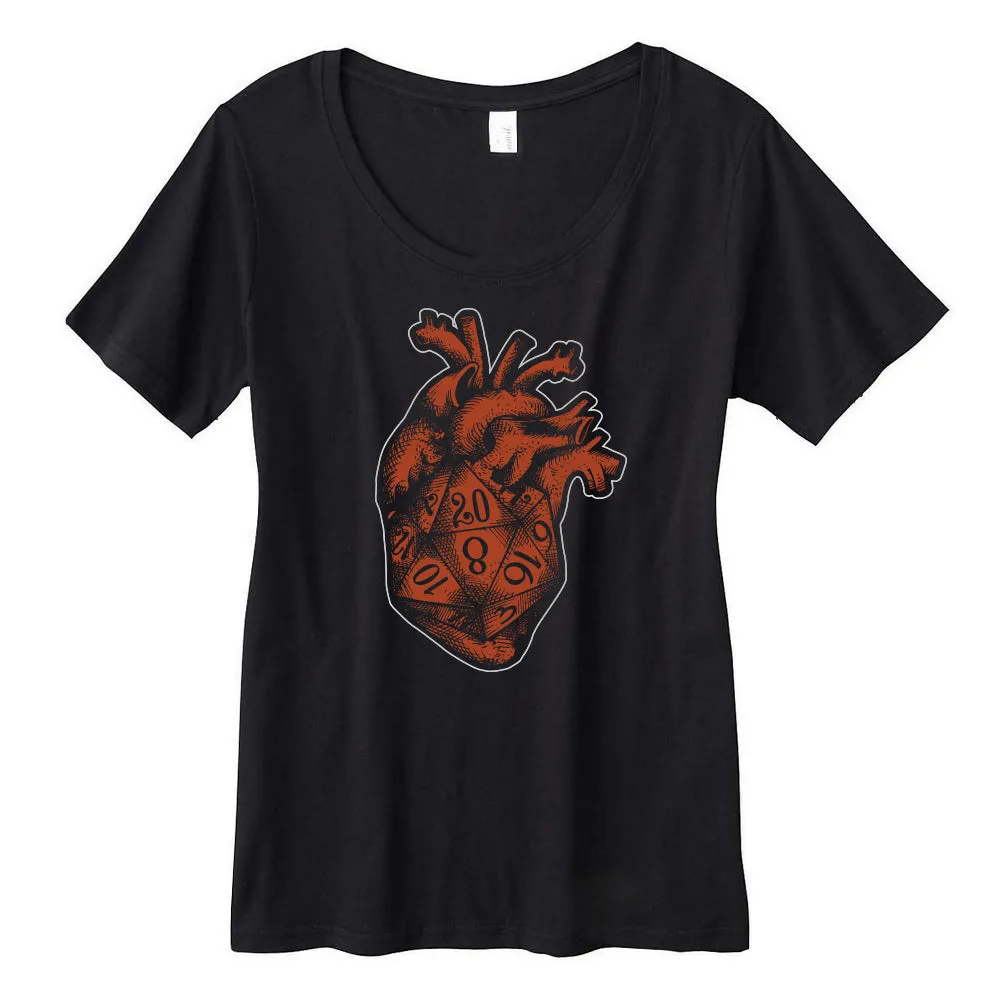 D20 Gamer Dice Heart Scoopneck T-Shirt