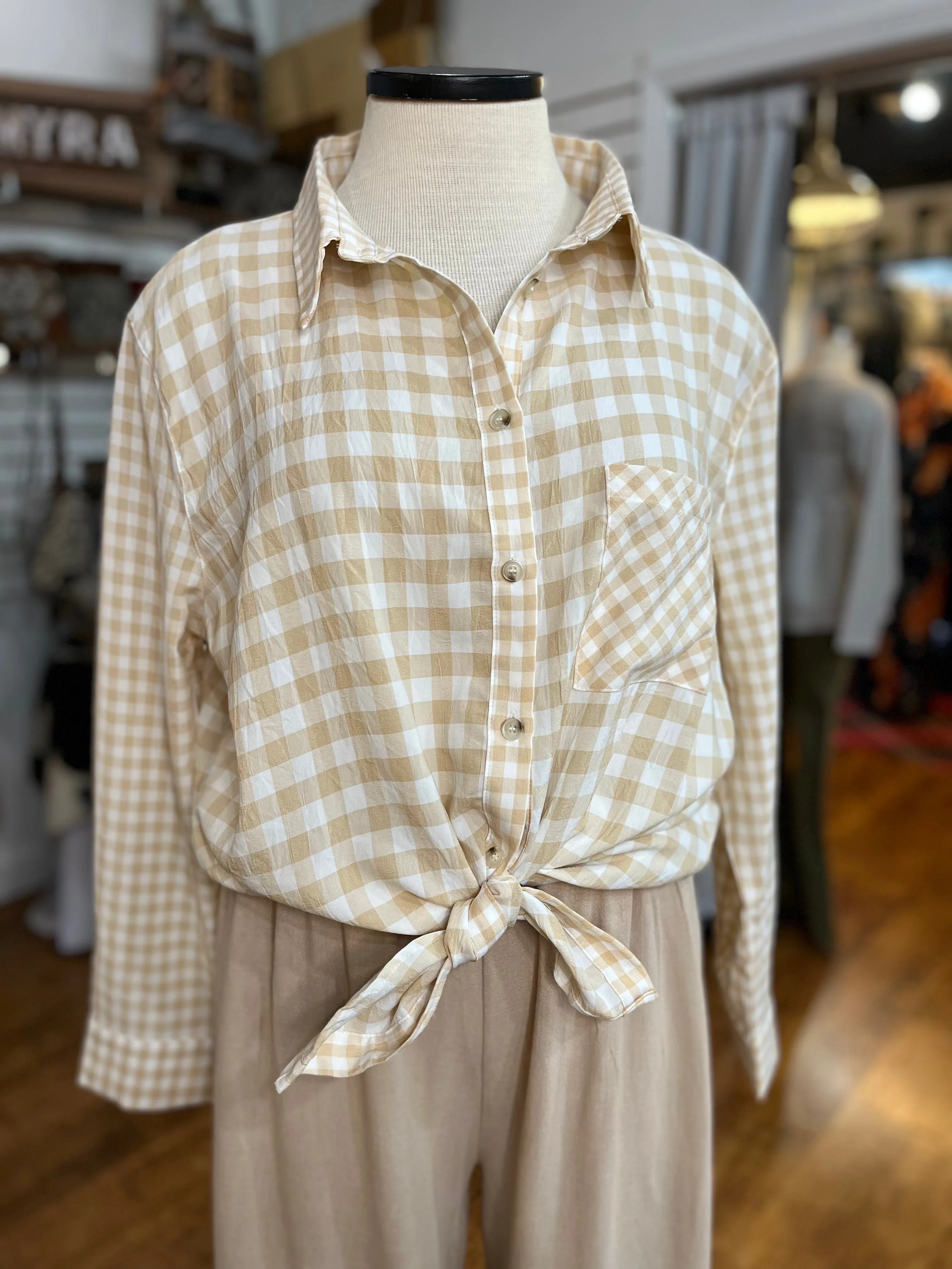Find You Well Gingham Print Top