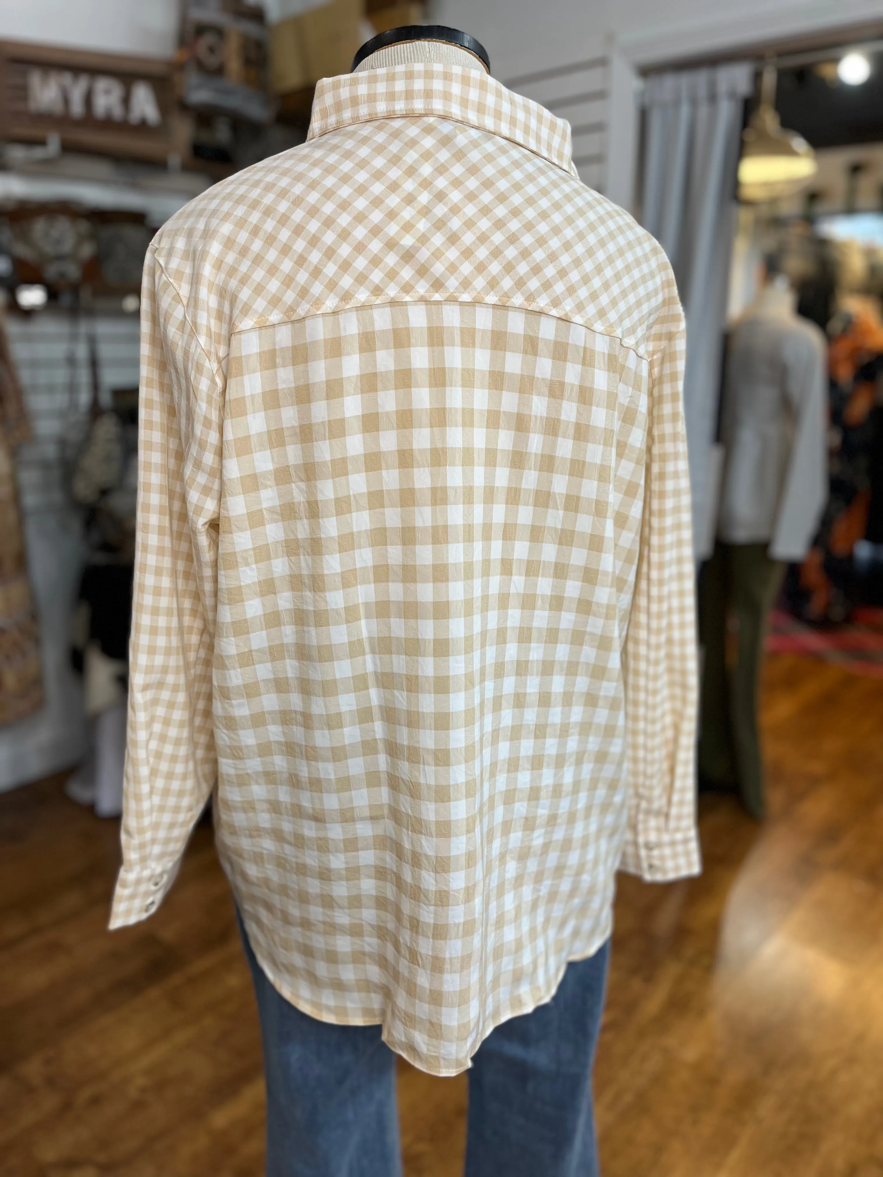 Find You Well Gingham Print Top