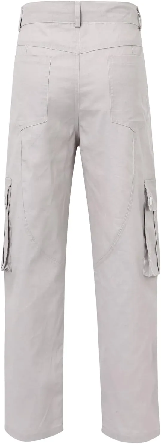 Men's Slim Fit Cargo Pants Casual Pants Relaxed Fit Wide Leg Straight Overalls Trousers with Multiple Pockets