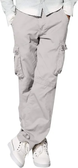 Men's Slim Fit Cargo Pants Casual Pants Relaxed Fit Wide Leg Straight Overalls Trousers with Multiple Pockets