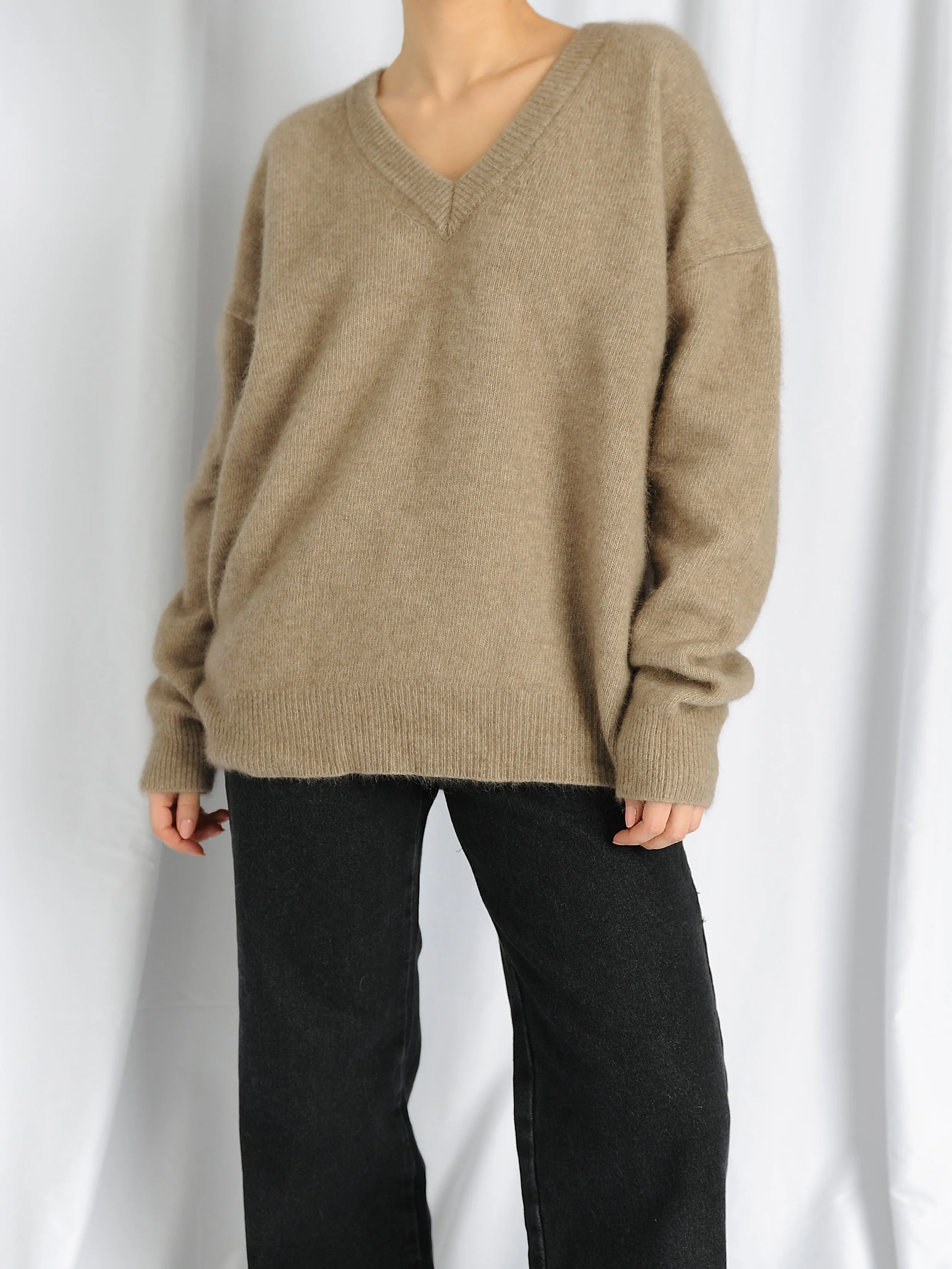 Premium Ultra Soft Oversized V neck Sweater