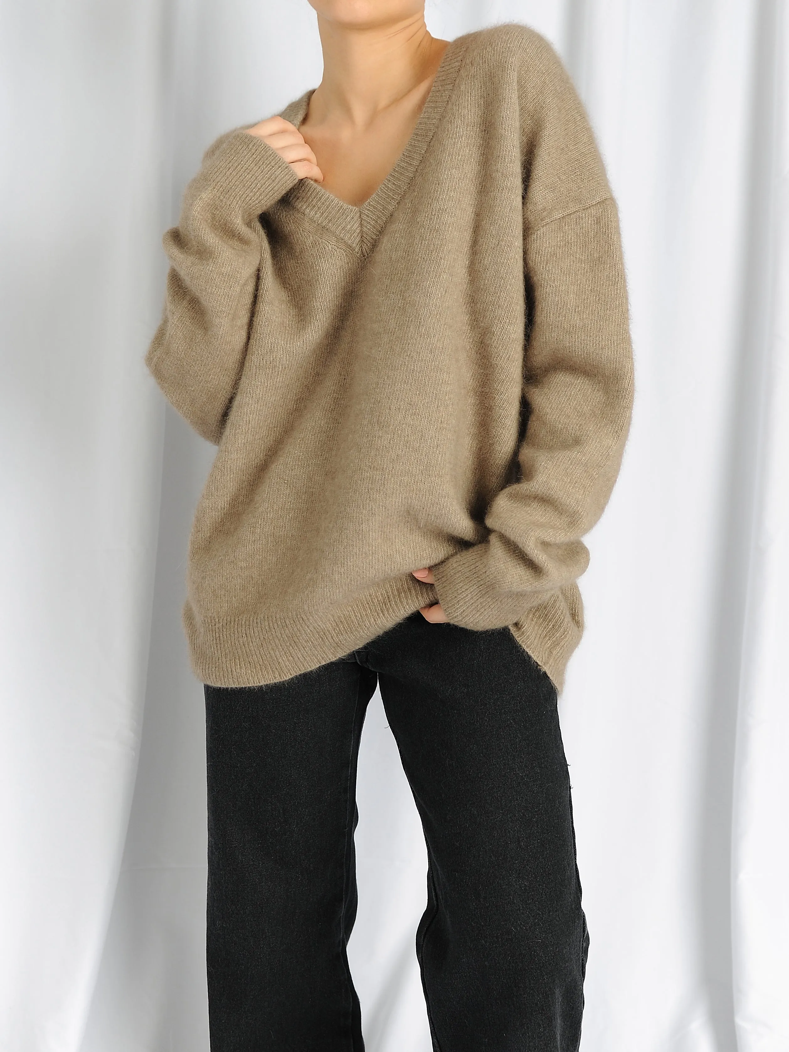 Premium Ultra Soft Oversized V neck Sweater