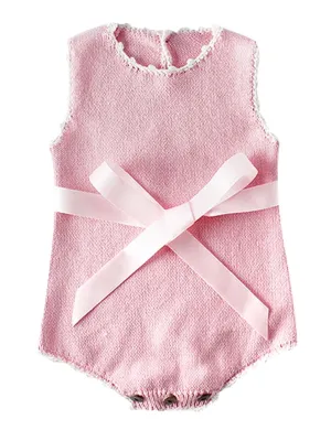 Spanish Style Knit Wear Bow Sleeveless Bodysuit