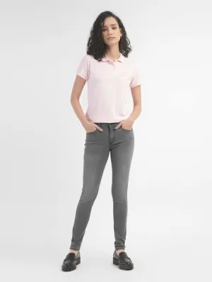Women's 711 Grey Skinny Fit Mid Rise Jeans