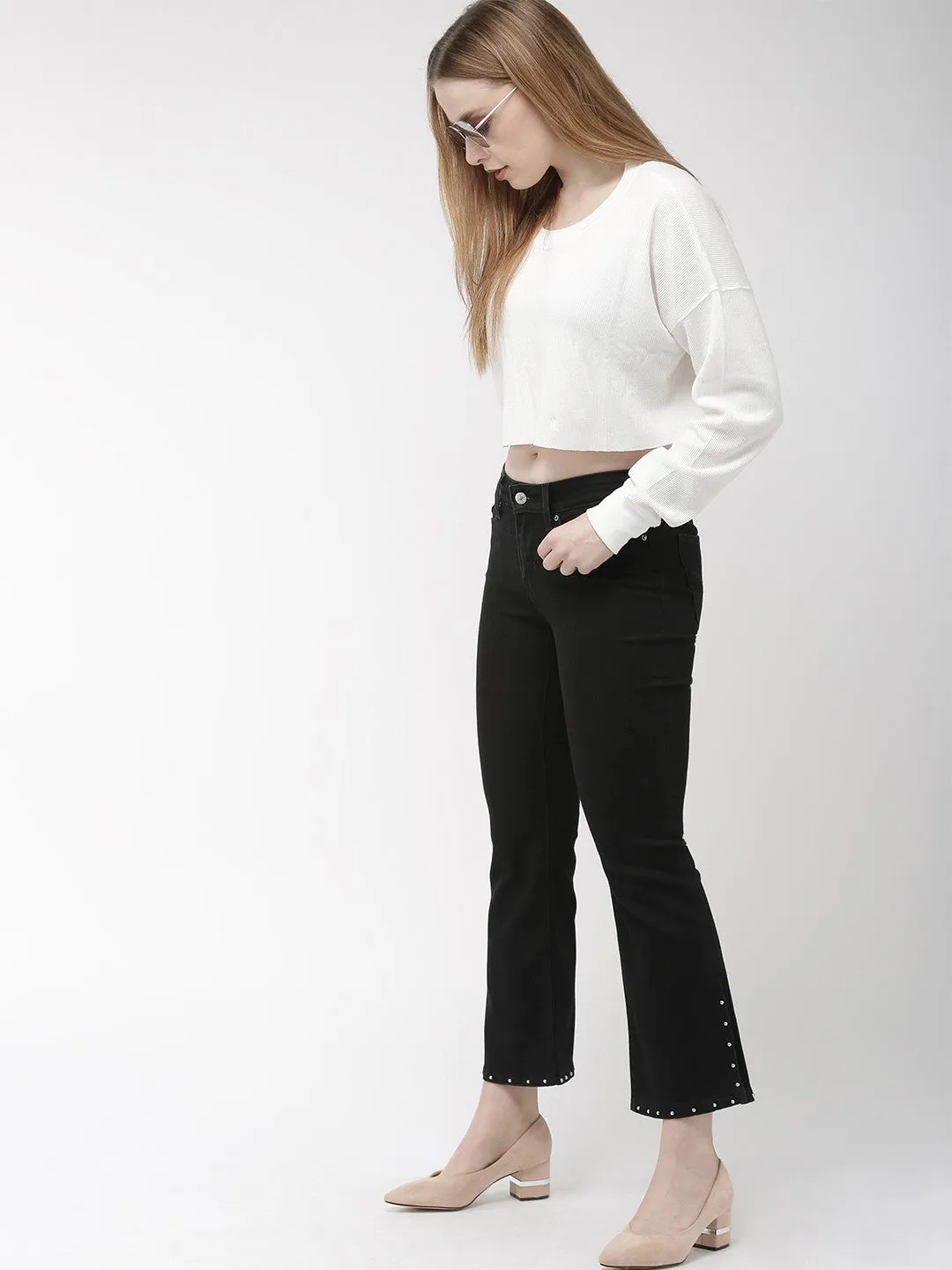Women's 715 Black Bootcut Fit Mid Rise Jeans