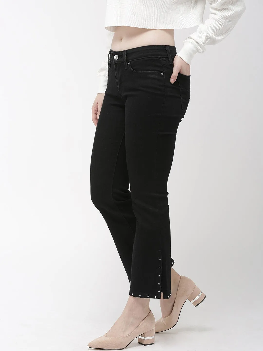 Women's 715 Black Bootcut Fit Mid Rise Jeans