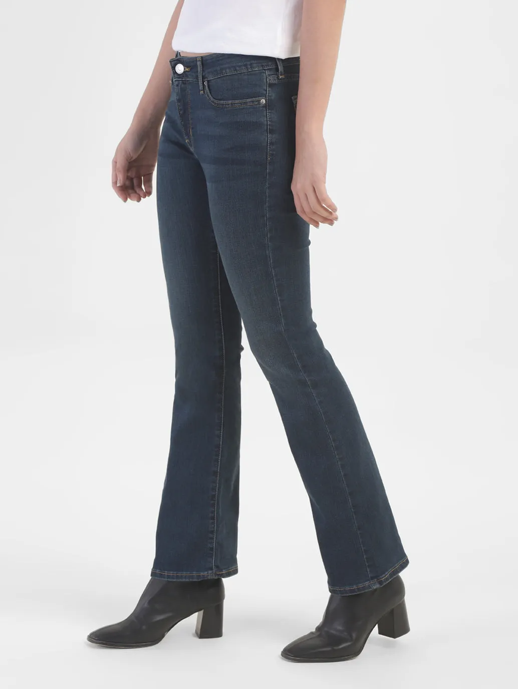 Women's 715 Blue Bootcut Fit Mid Rise Jeans