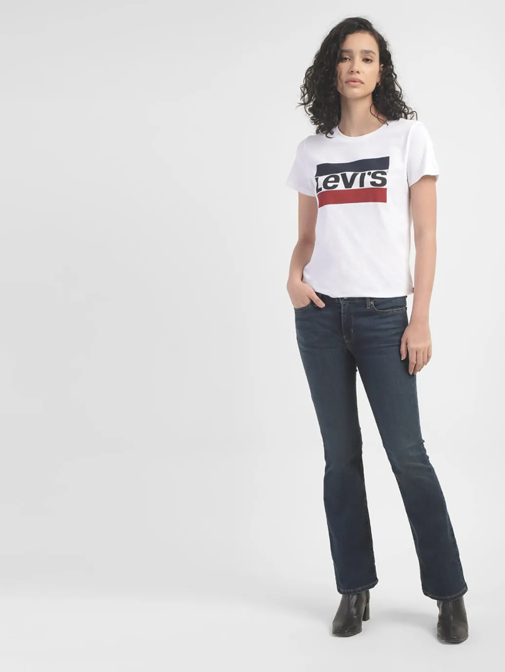 Women's 715 Blue Bootcut Fit Mid Rise Jeans