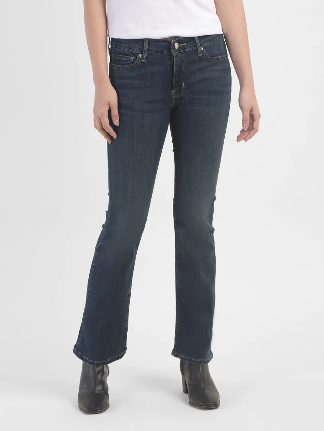 Women's 715 Blue Bootcut Fit Mid Rise Jeans