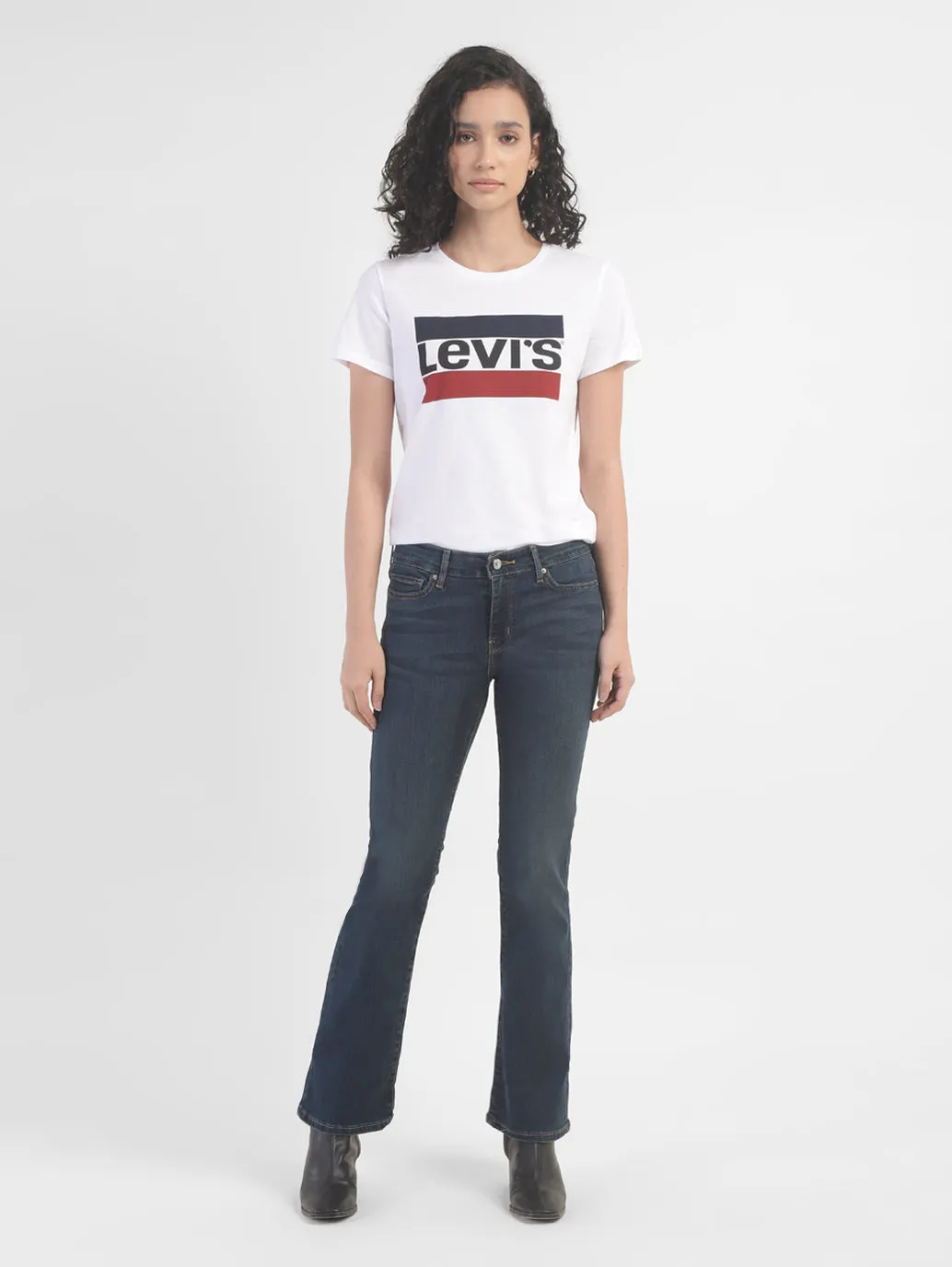 Women's 715 Blue Bootcut Fit Mid Rise Jeans